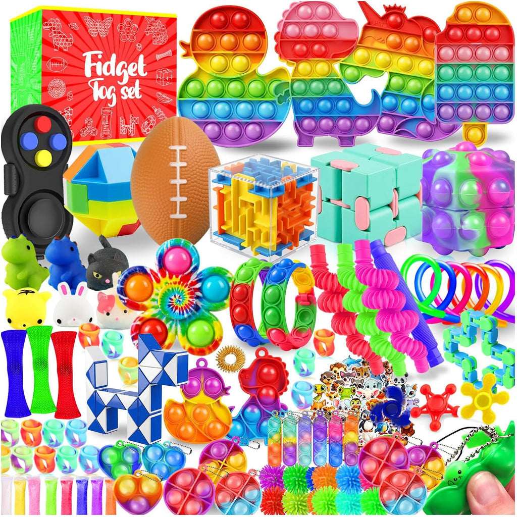 Fidget Toys, 160 Pack Party Favors for Kids 8-12 4-8, Sensory Toys Bulk Autism Autistic, Treasure Box Toys for