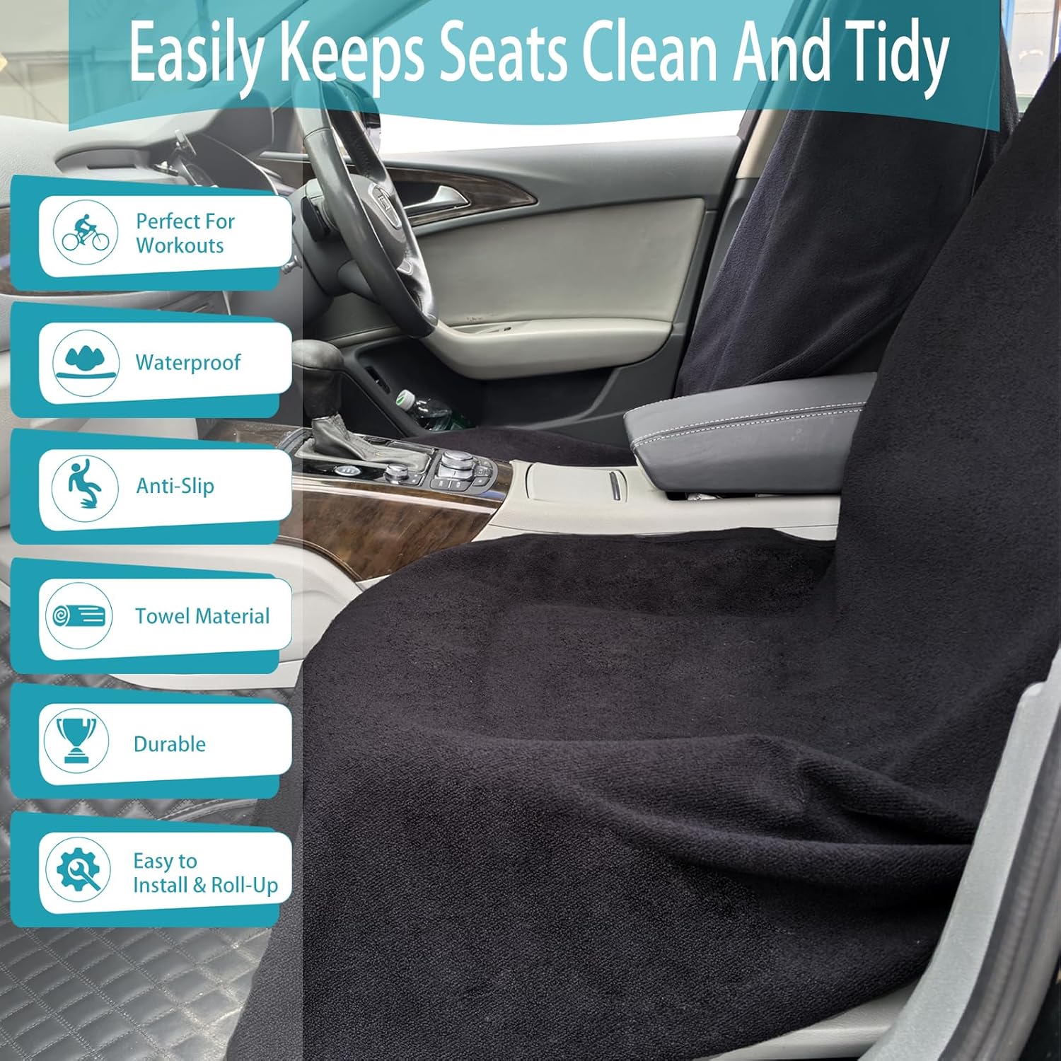 Car Seat Covers Universal Car Protective Front Seat Covers Washable Non-Slip Seat Protectors for Gym