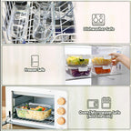 8 Pack,30 oz Glass Food Storage Containers with Lids, White