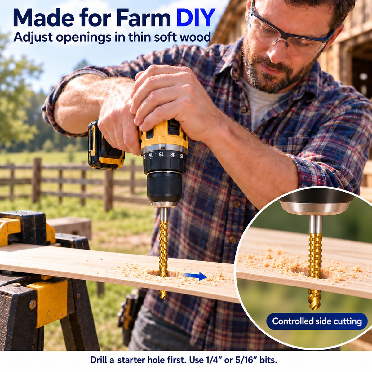 12-Piece Titanium HSS Twist Drill Bit Set, Serrated Side Cutting