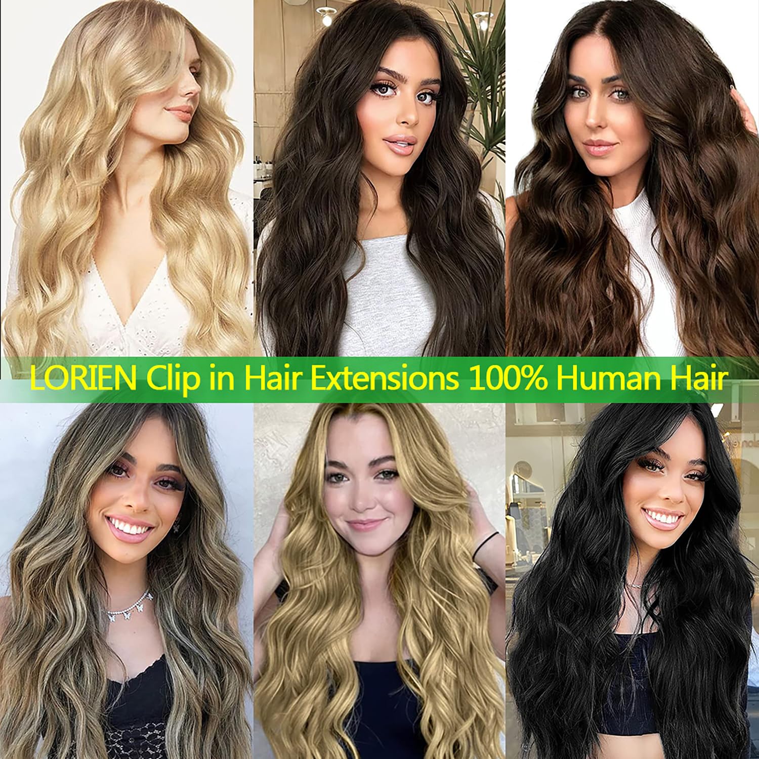 Clip in Hair Extensions Real Human Hair, 18 Inch 100g/3.6oz, 1B Natural Black, Clip in 100% Brazilian Remy Human Hair
