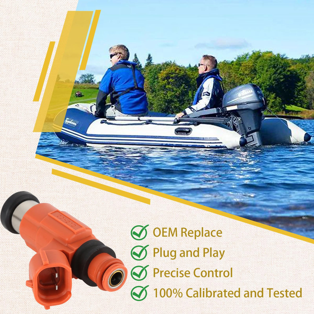 Compatible with/Yamaha 2000-2010 F115 115HP Outboard Fuel Injectors