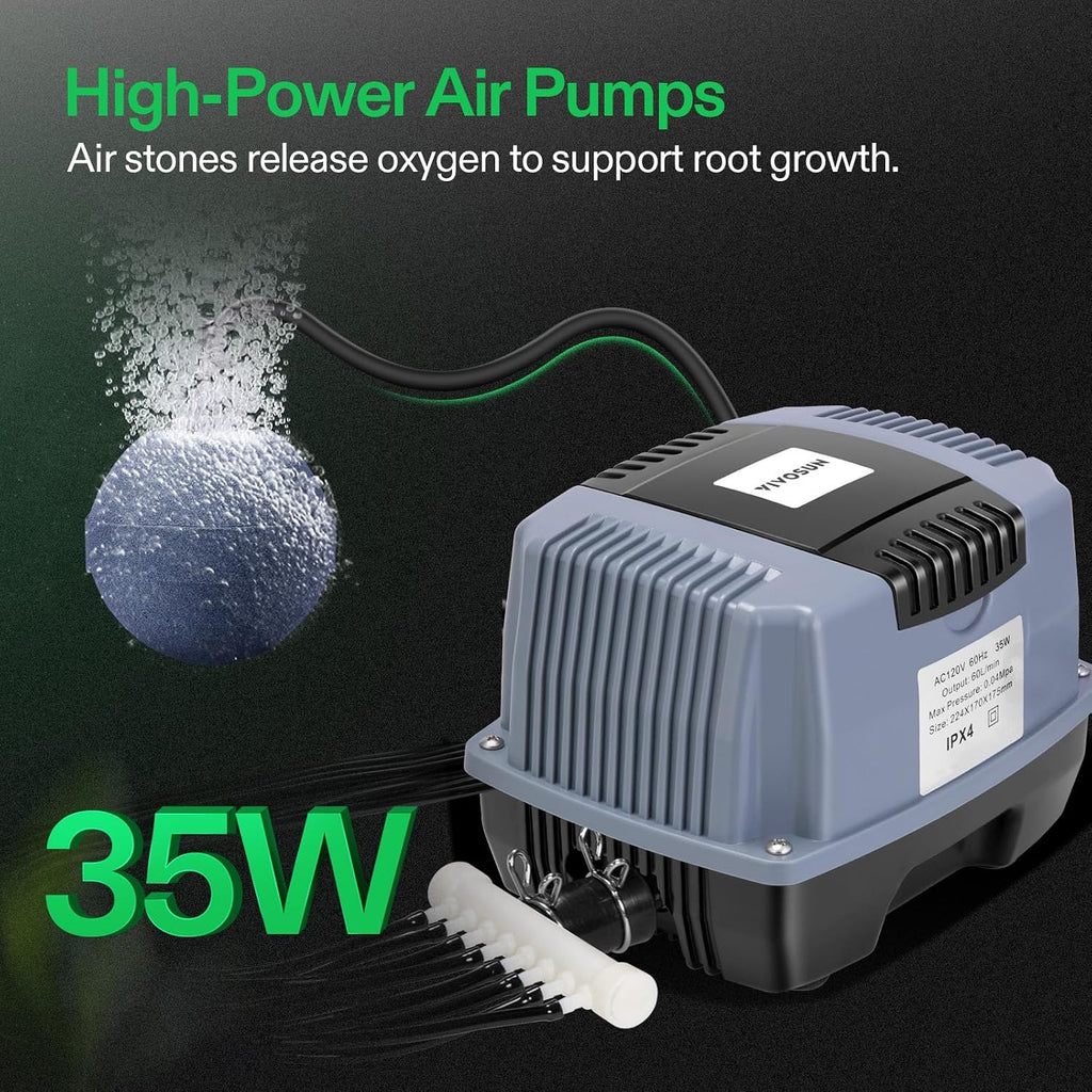 DWC Hydroponics Grow System with Top Drip Kit 8 Buckets | 5-Gallon Deep Water Culture, Recirculating Drip Garden