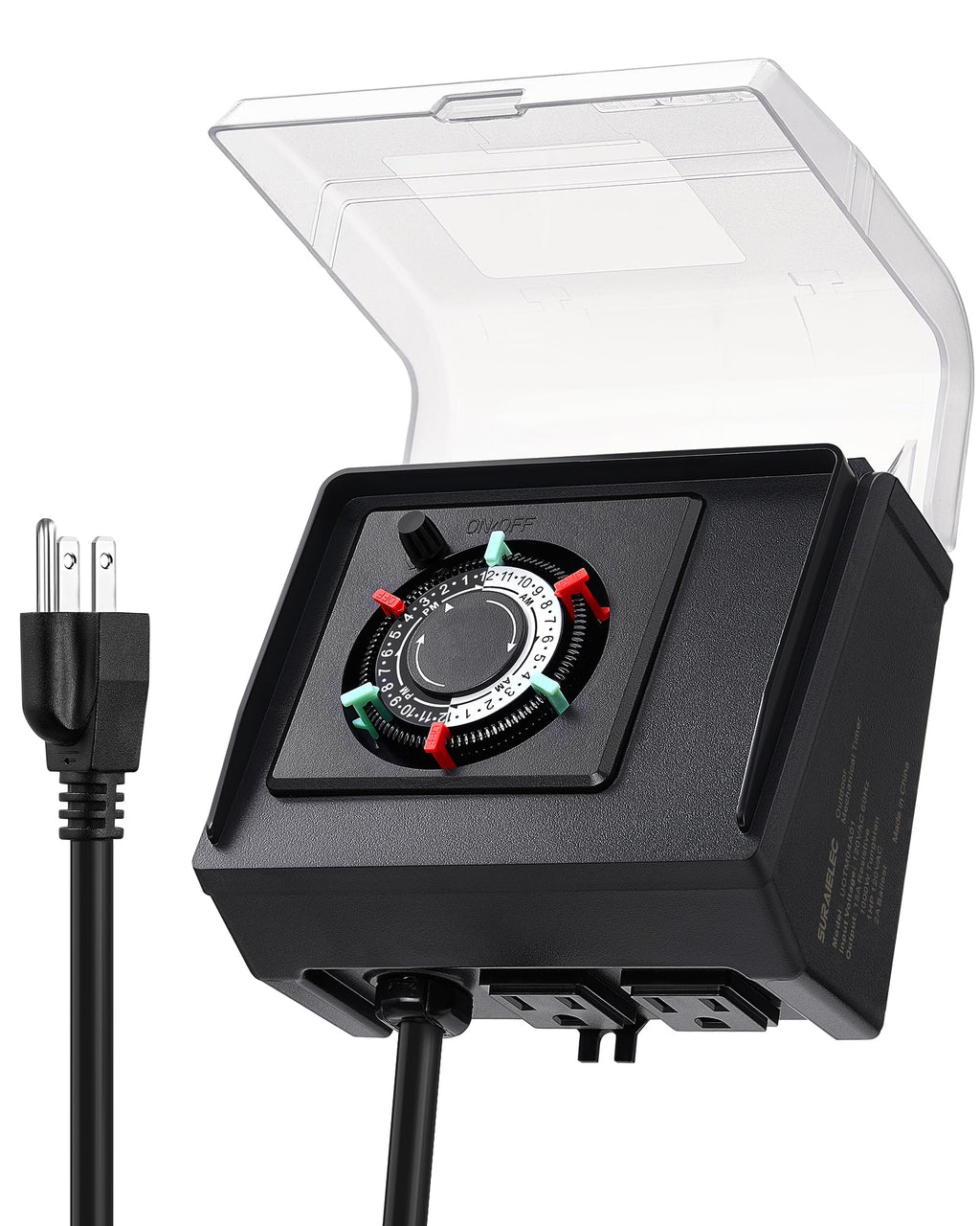 24-Hour Mechanical Pool Timer for Above Ground Pool, NEMA 5-15R