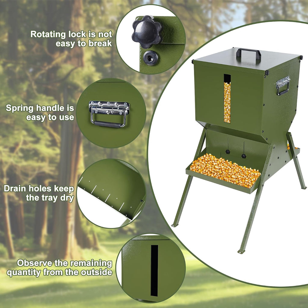 Deer Feeder,150LB Large Metal Gravity Feeder,Hunting Game Feeder