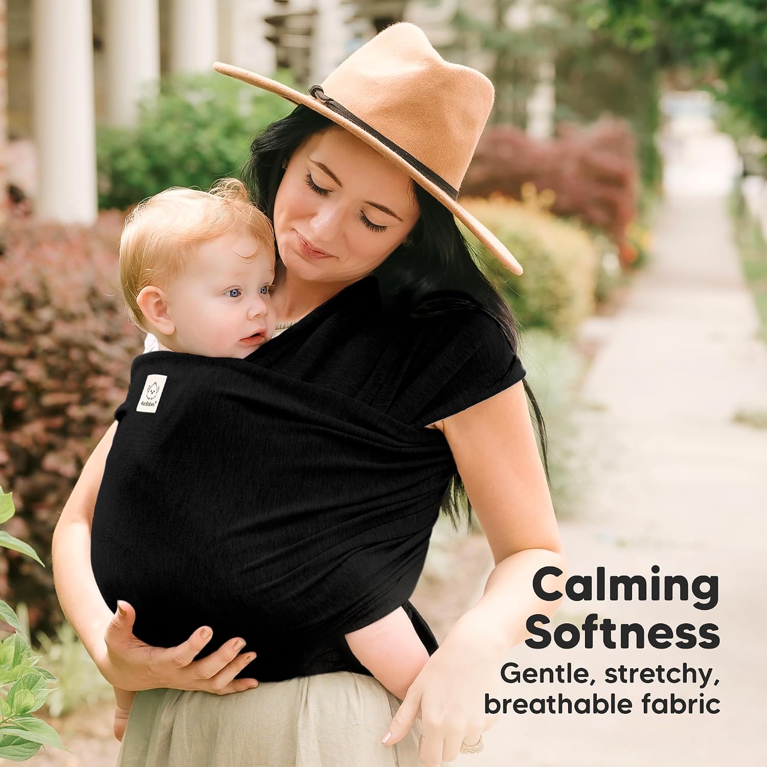 Baby Wrap Carrier, All in 1 Original Baby Carrier (Trendy Black) | Newborn to Toddler Sling, Easy to Wear, Hands Free