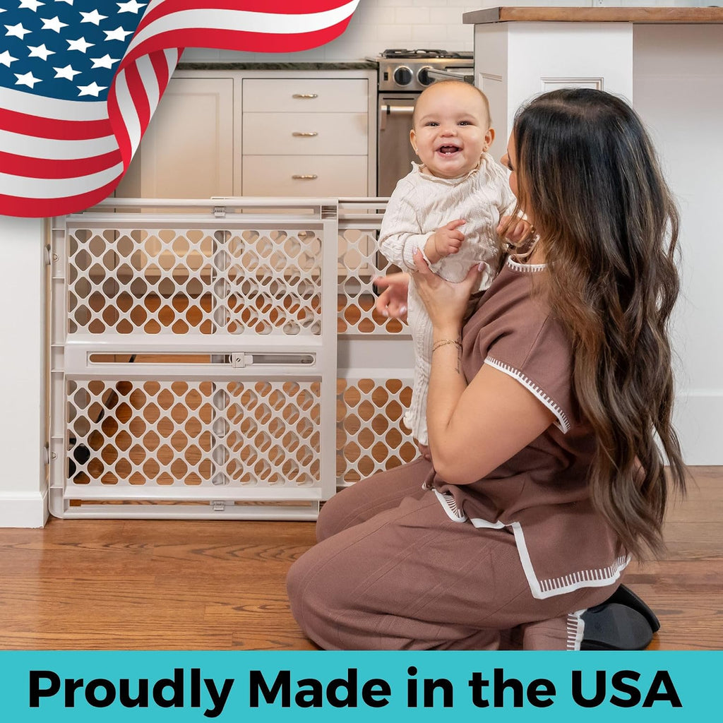 Supergate Ergo Baby Gate: Plastic Baby Gate for Stairs & Doorways - Adjustable Indoor Safety Gate - Made in USA - 26