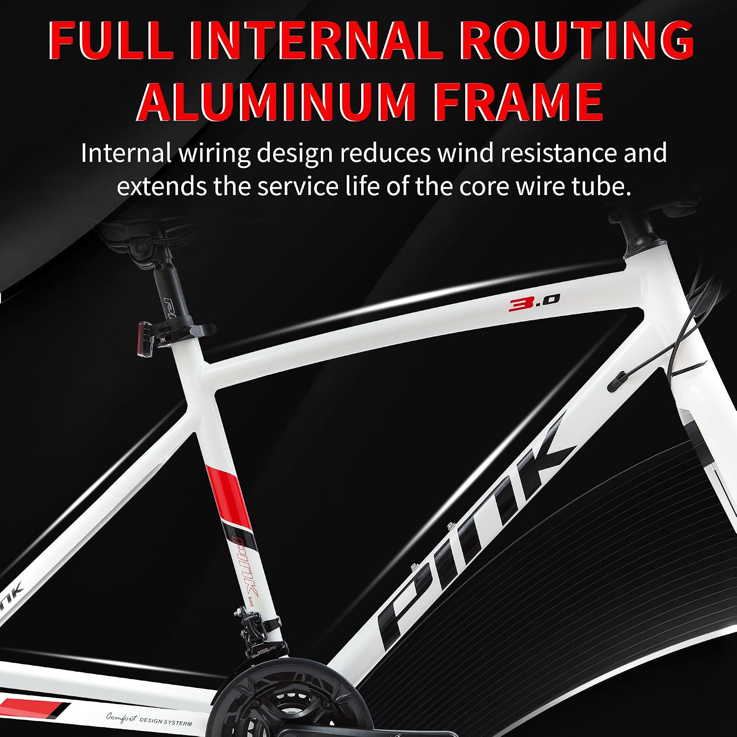 Road Bike, 700C City Commuter Bicycle, 21 Speeds Shimano Drivetrain Sport Racing Bike, Light Weight Aluminum Frame