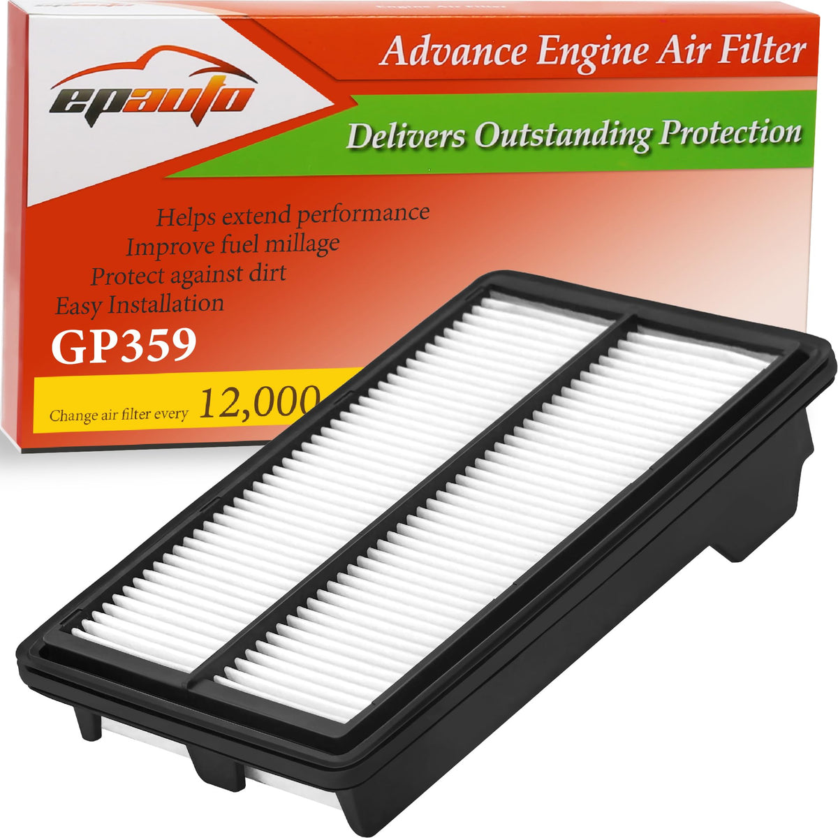 EPAuto GP359 (CA10359) Engine Air Filter Replacement for Honda