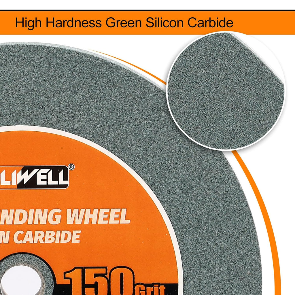 6 Inch 150 Grit Silicon Bench Grinder Wheel with 1/2'' Arbor