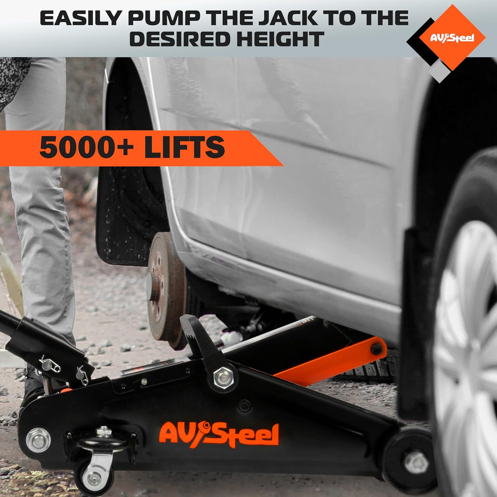 Floor Jack 1.5 Ton (3300 lbs), Hydraulic Trolley Jack with Solid Storage Case, Hydraulic Jack for Car with Single
