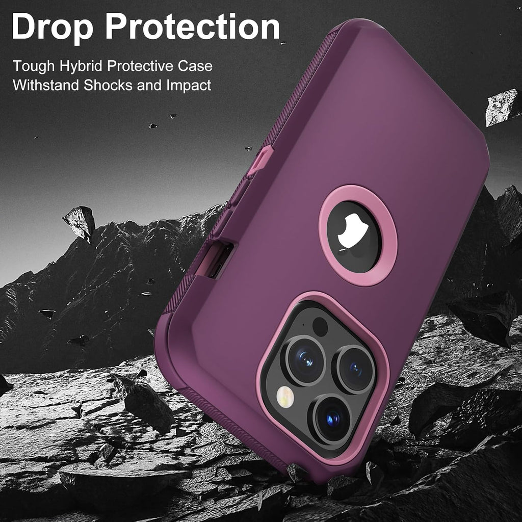 for iPhone 15 Pro Case Full Body Drop Protection, 6.1-inch Pink | Rugged Case Shockproof 2-Layer, Dustproof Heavy