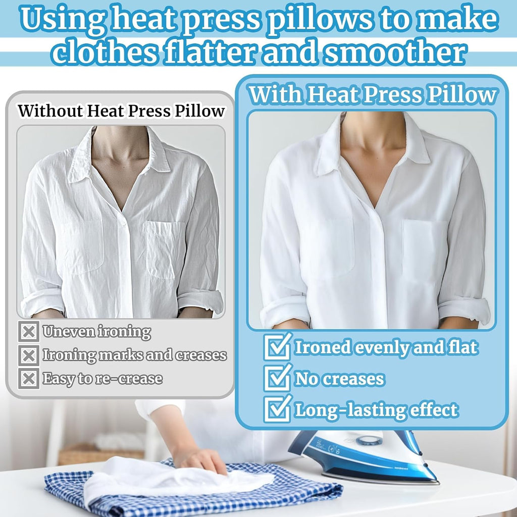 3 Pack Heat Press Pillow Mat for for Ironing- Multi Sizes, Teflon | Pressing Pillow Hot Pad Pressing Transfer Mat for
