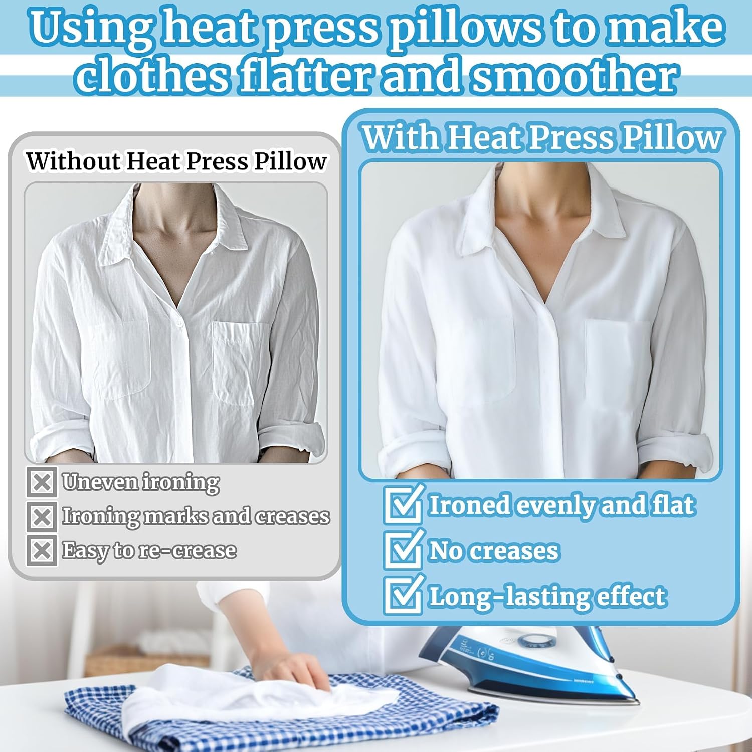 3 Pack Heat Press Pillow Mat for for Ironing- Multi Sizes, Teflon | Pressing Pillow Hot Pad Pressing Transfer Mat for