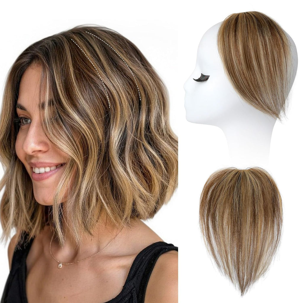 Human Hair Clip-in Hair Volumizer - Short Thick Hairpieces for Extra Volume, Easy Clip-in Extensions for Thin & Fine