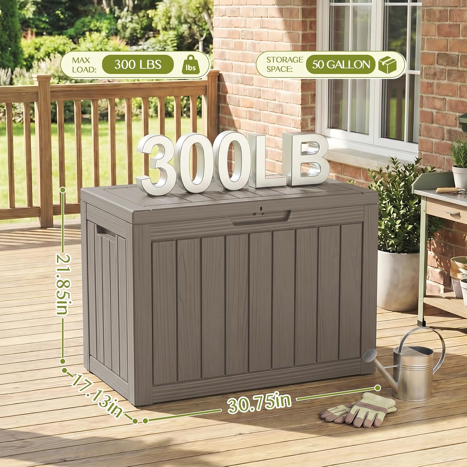 50 Gal Package Delivery Box Lockable Outdoor Storage Box | Secure parcel drop box with UV-resistant resin, waterproof