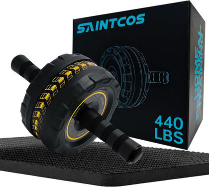 Ab Roller Wheel for Abs Workout - Core Strength Training Equipment for Home Gym with Knee Pad, Abdominal Exercise