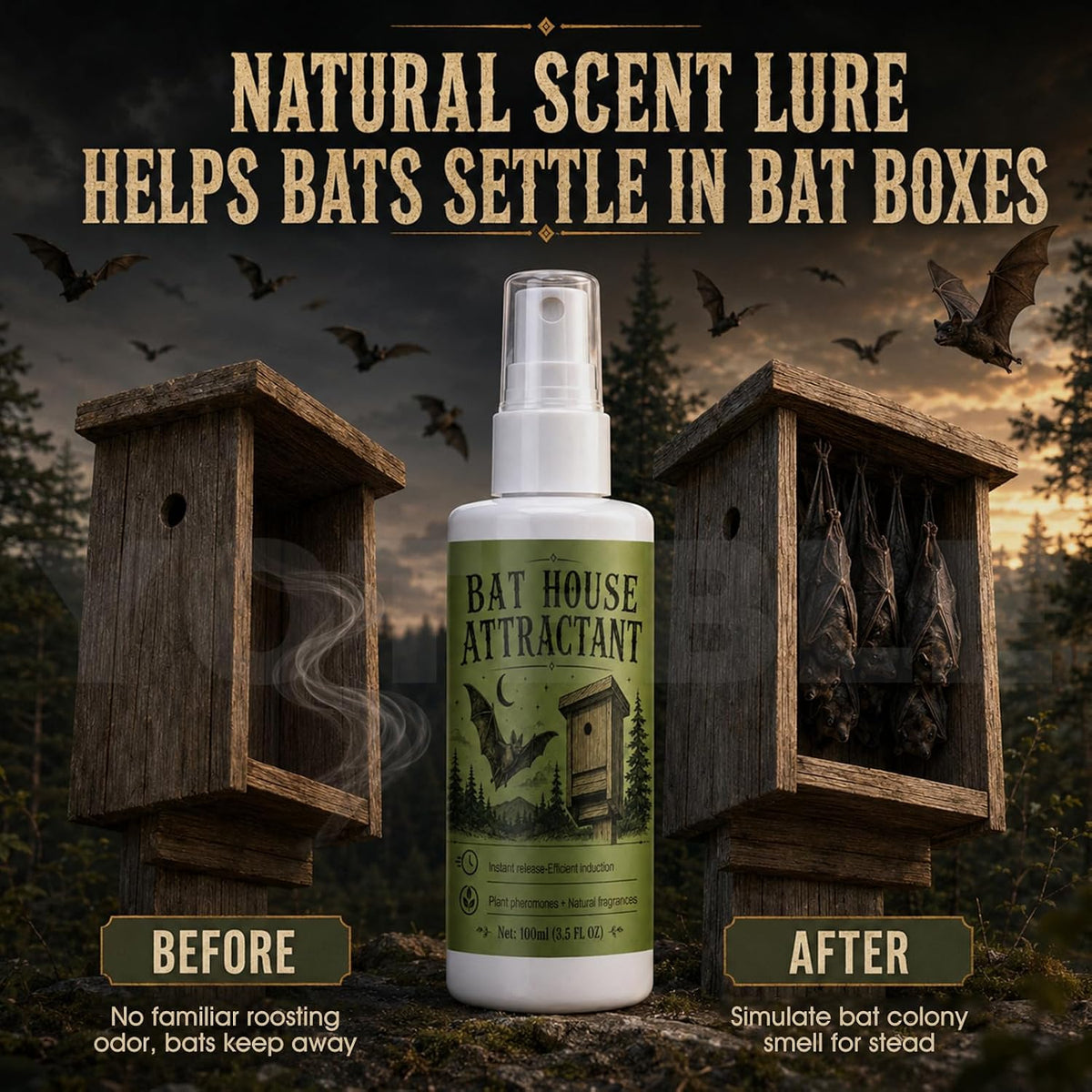 Bat Attractant Spray for Bat House, Simulated Smell, 100ml