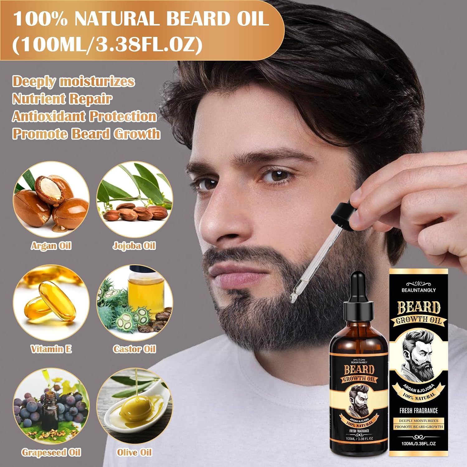 Beard Oil Beard Balm Kit for Men