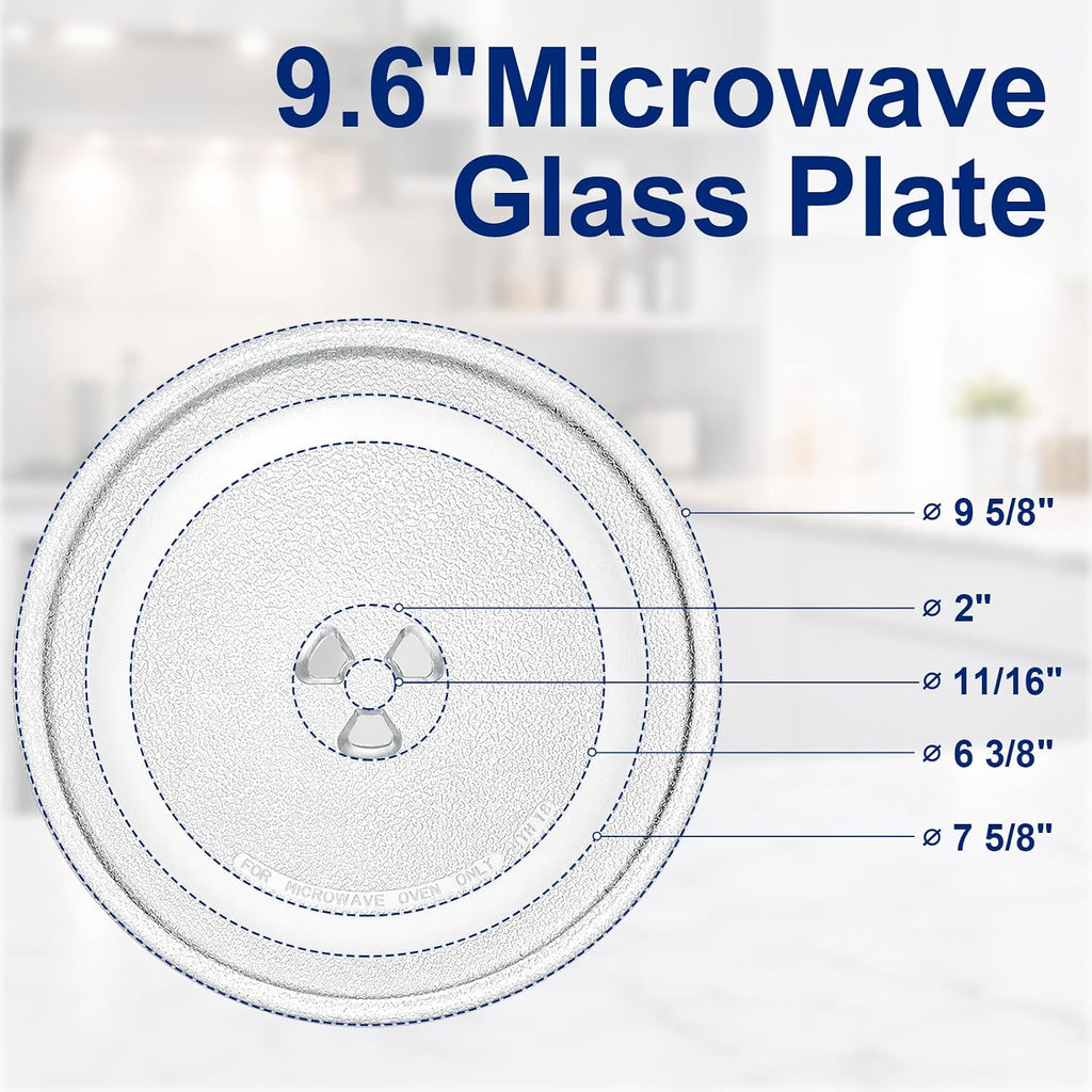 9.6 Inch Microwave Glass Plate Replacement, for LG, GE, Panasonic