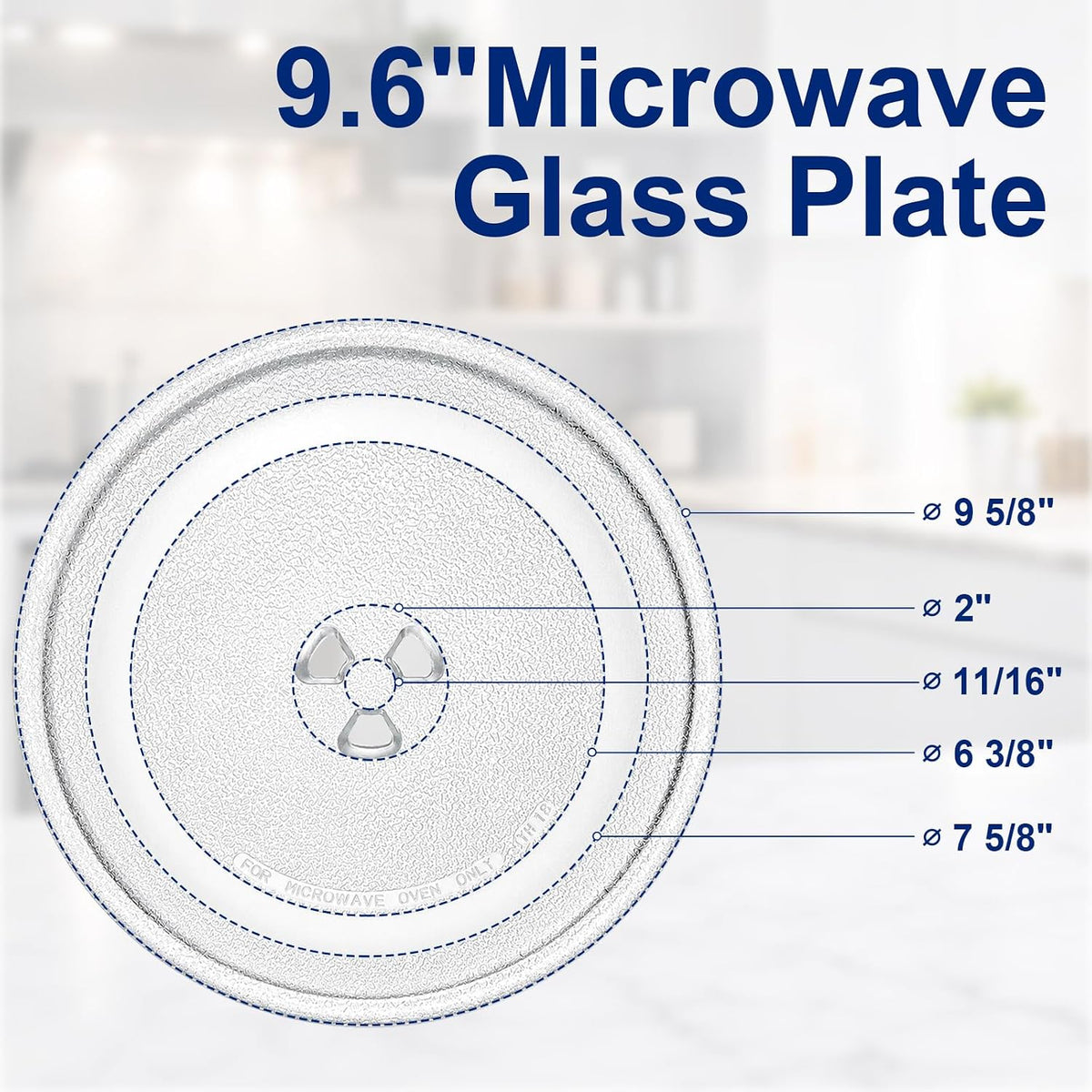 9.6 Inch Microwave Glass Plate Replacement, for LG, GE, Panasonic