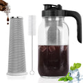 Cold Brew Coffee Maker Pitcher, 64 Oz Heavy Duty Glass Mason Jar Pitcher with V-shaped Pour Spout Handle
