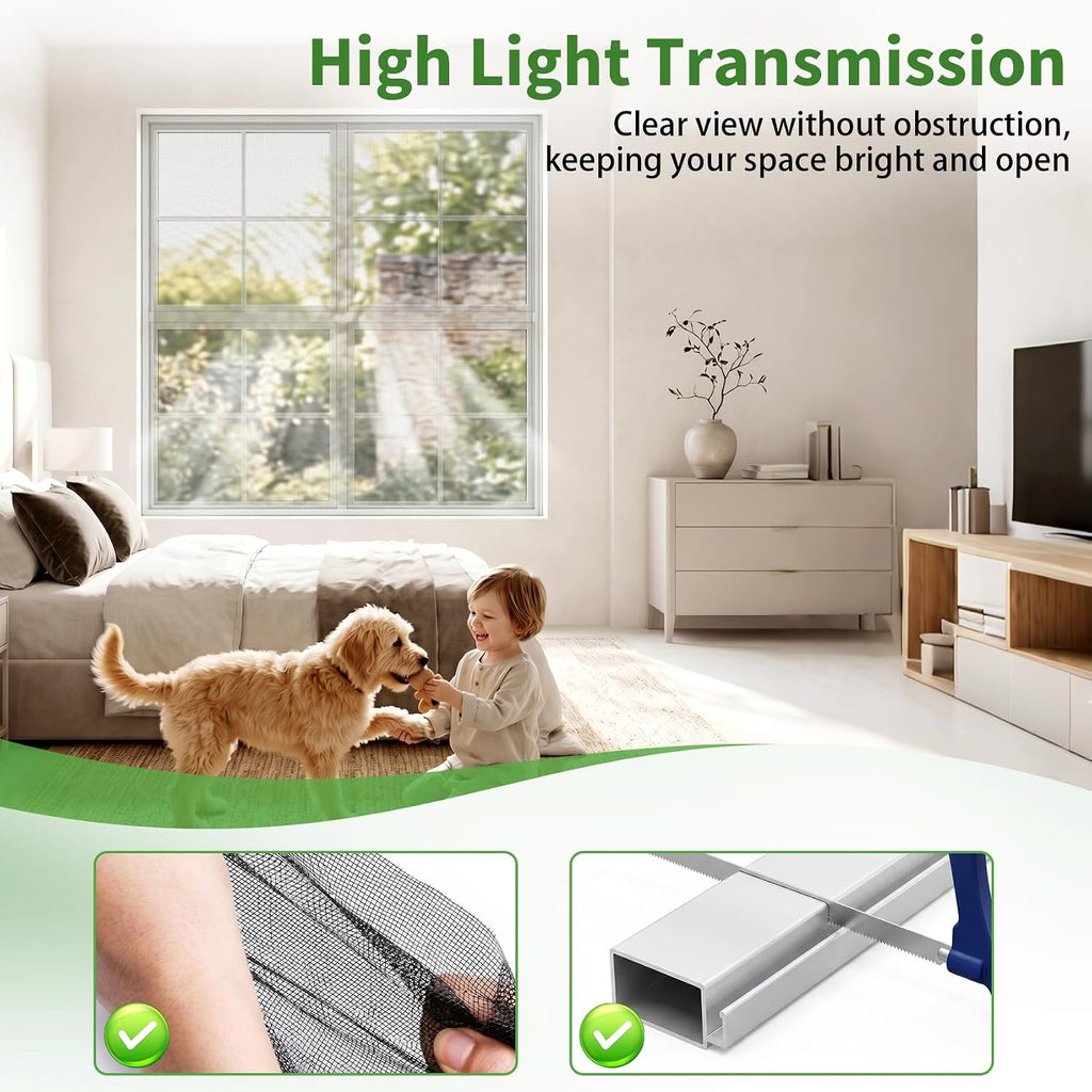 36" x 36" Window Screen Kit, 1-Pack Metal Frame Set, White