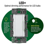 Lutron Maestro LED+ Dimmer Switch, Tap Dimmer, Single Pole/3-way