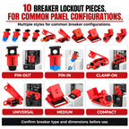 50-Piece Lockout Tagout Kit with 4 Keyed-Different Padlocks & Toolbox