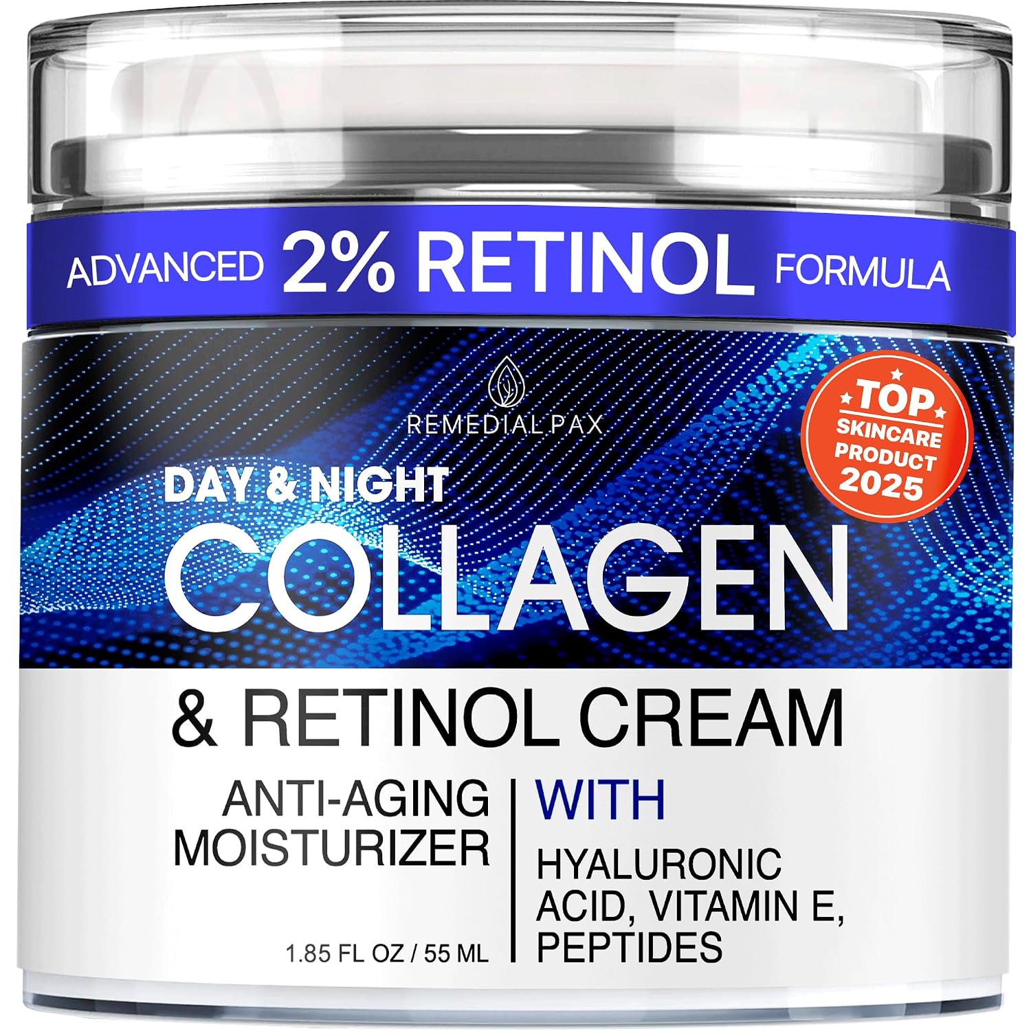 Collagen Face Cream with Retinol & Hyaluronic Acid - Anti Aging Moisturizer for Women & Men, Firming Day & Night