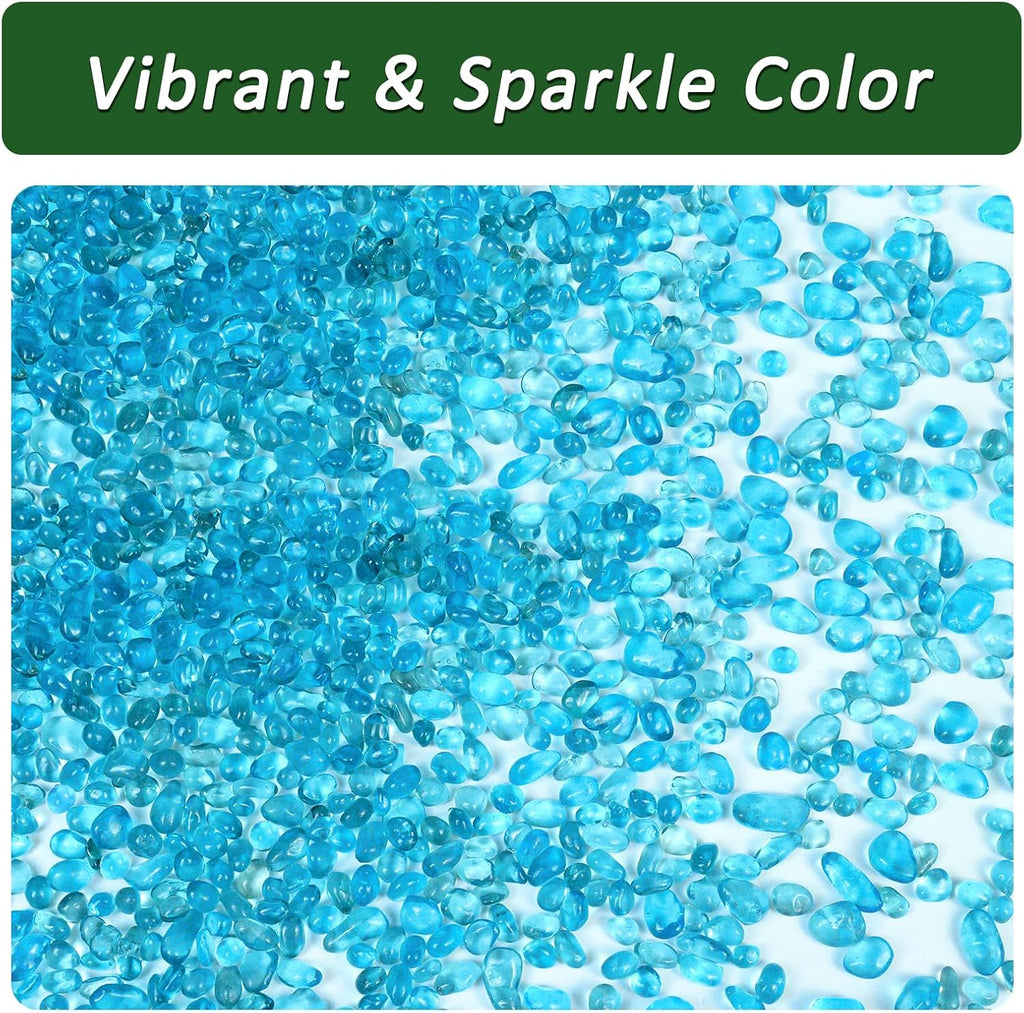2.2 Lbs Small Aquarium Substrate Gravel Sand, Polished Smooth Fish Tank Gravel, Colorfast Uncoated Vibrant Blue Sea
