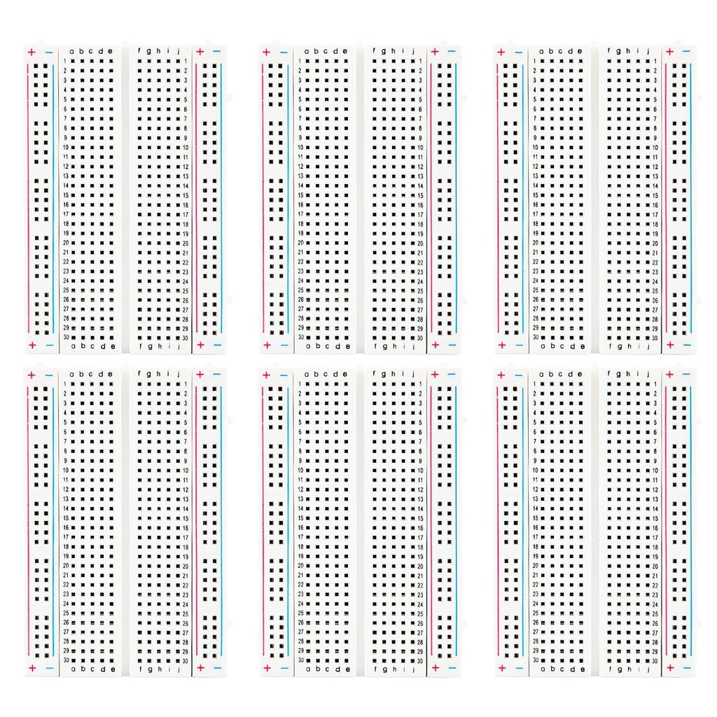 ELEGOO 6PCS 400 Point Breadboard Kit Solderless Breadboards for Arduino Project Small Bread Board Electronics for