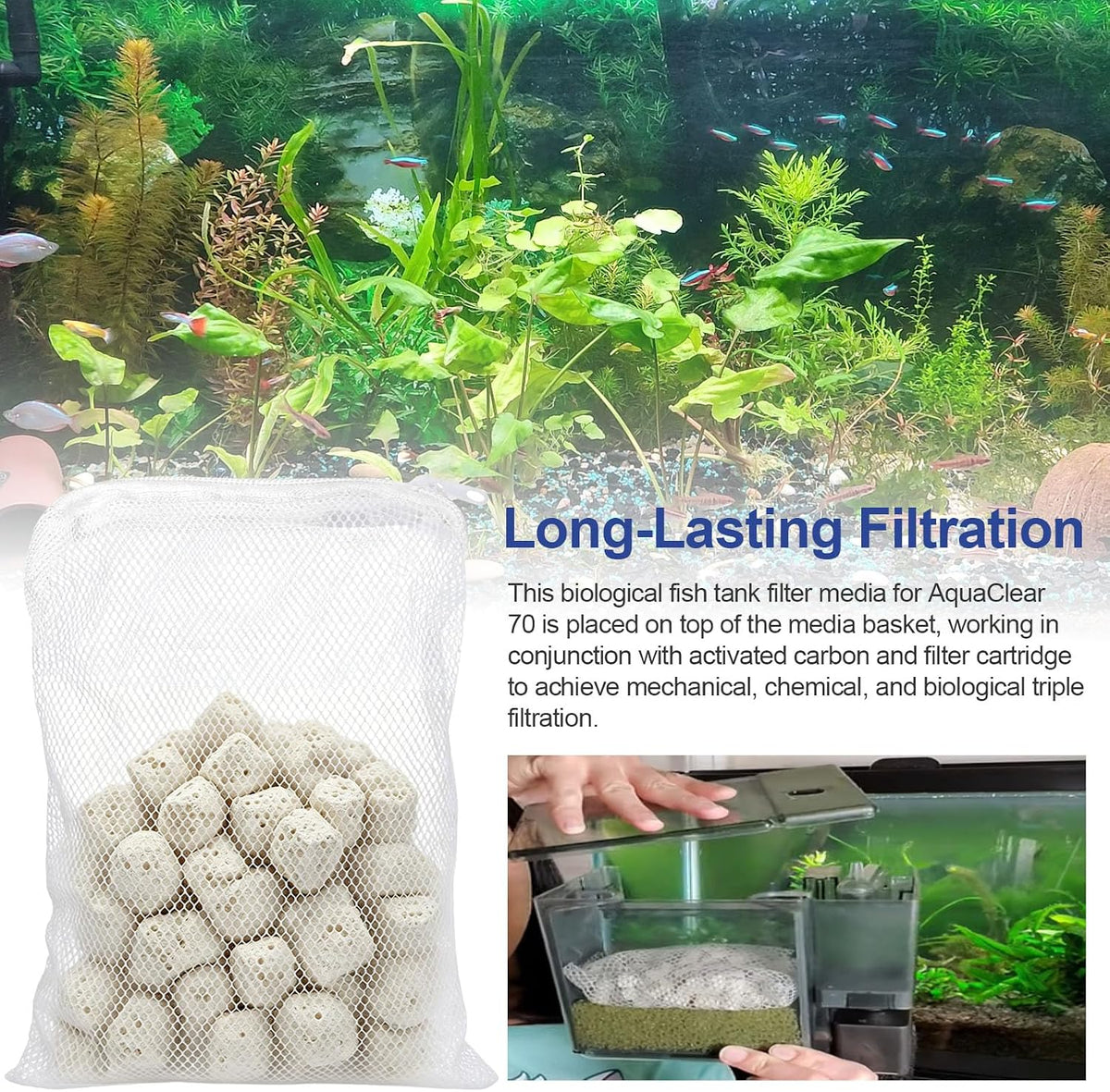 A1373 Bio-max Biological Filter Media Replacement for AquaClear 70-Gallon