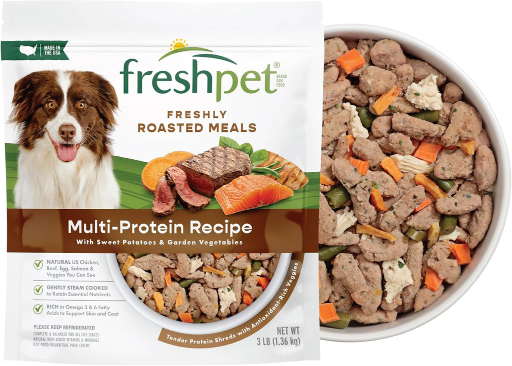 Dog Food, Multi-Protein Complete Meal, Chicken, Beef, Egg and Salmon Recipe, 3Lb