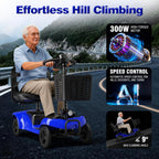 Mobility Scooter,Foldable,300 lbs Capacity,Travel & Daily Commute