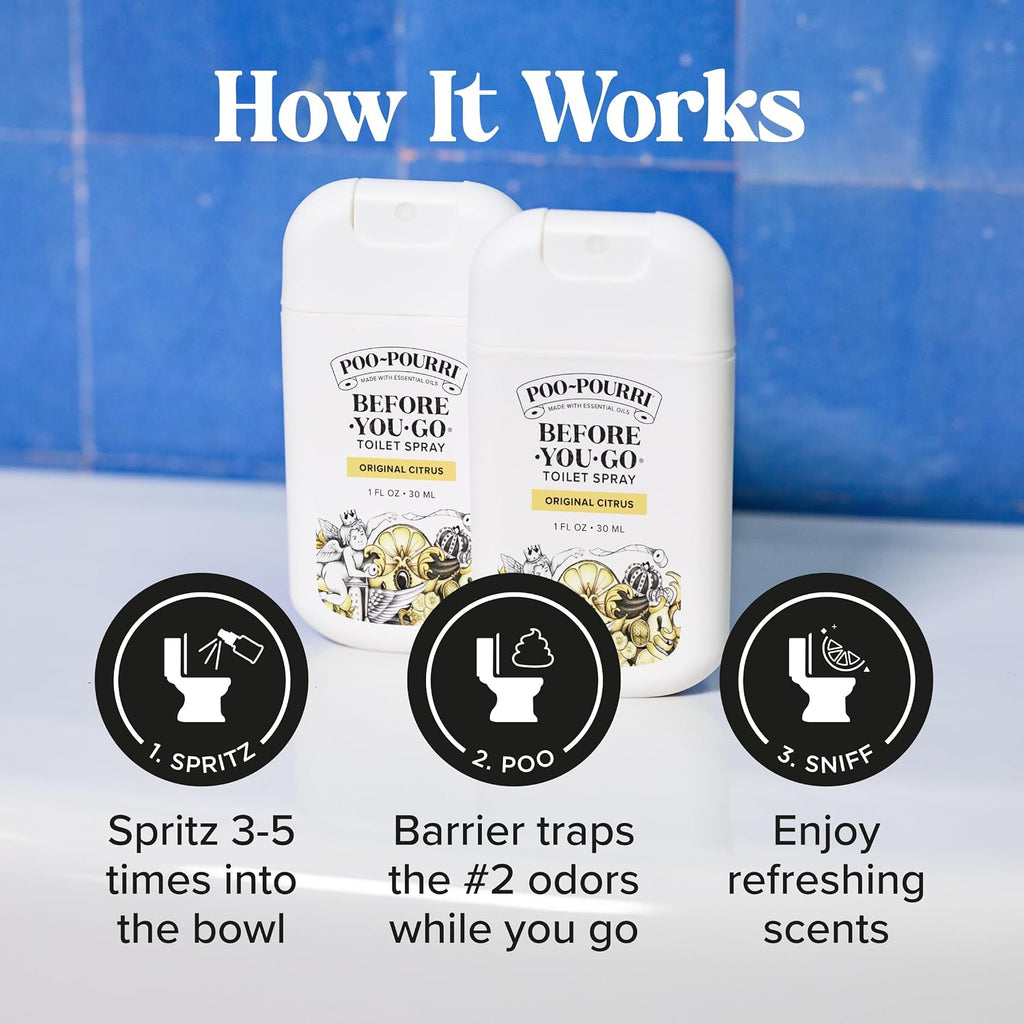 Before-You-Go Pocket Toilet Spray, Original Citrus, 1 Fl Oz 2 Pk