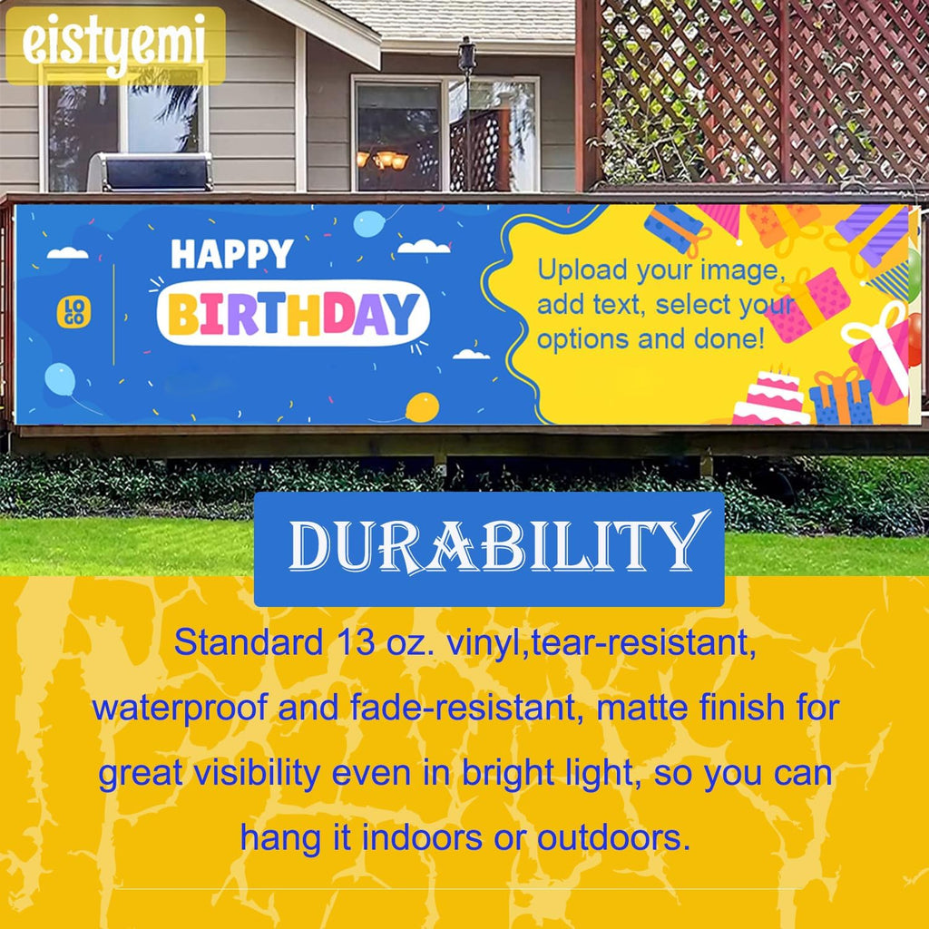Custom Banners and Signs Personalized Customizable Full Color Vinyl Banners Printing for Parties Business Birthday