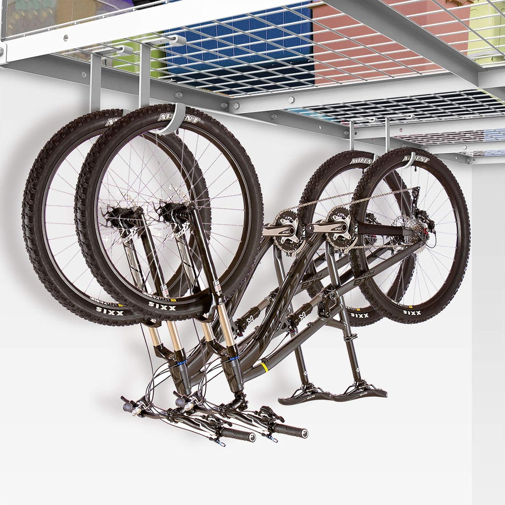 4 Pack Add On Storage Flat Hook Accessory for Garage Ceiling Rack and Wall Shelving, Max Weight Capacity up to 50lbs