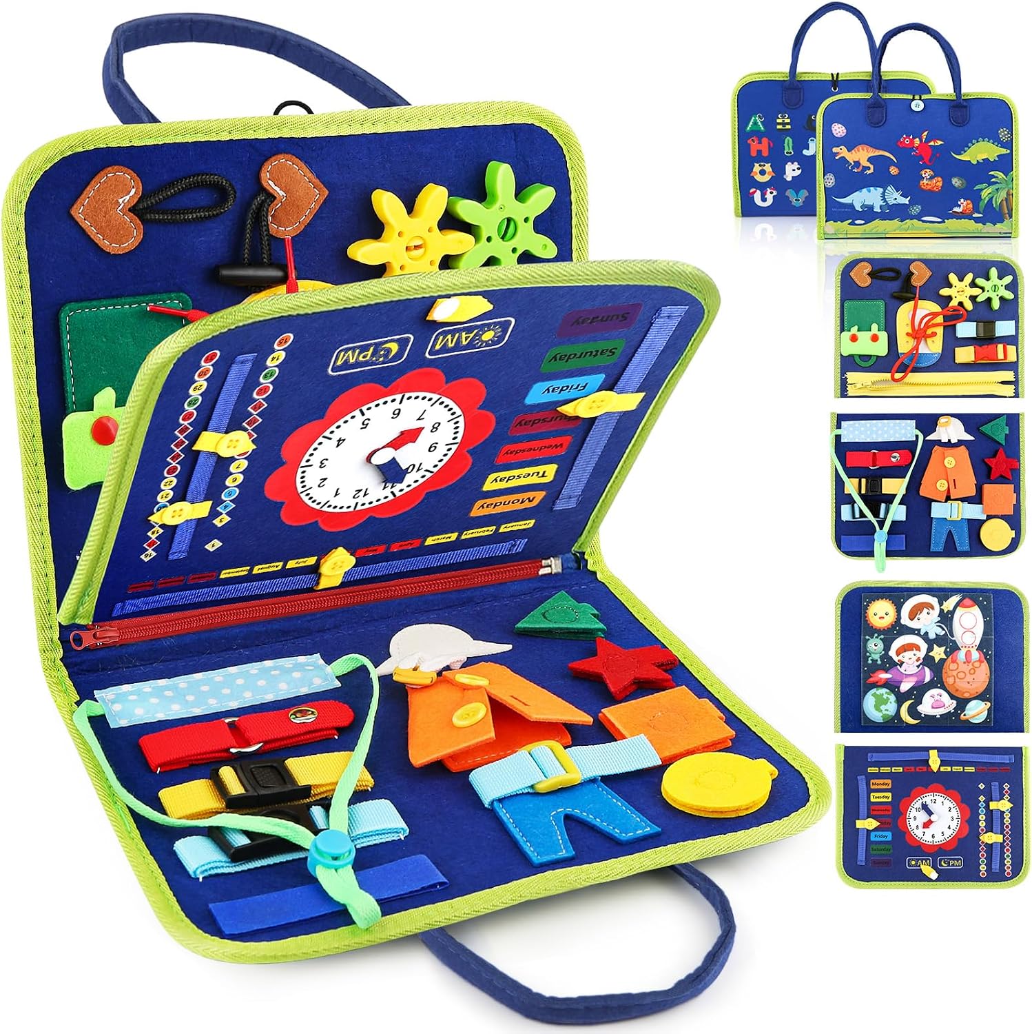 Toddler Busy Board, Montessori Sensory Toys for Boys, 1-4 Year Old Girl Toddler Travel Toys, Educational Learning