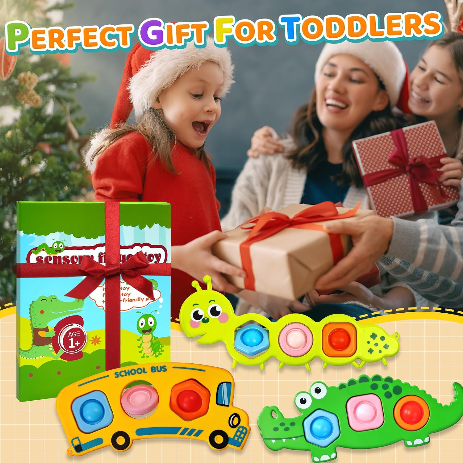 3PC Fidget Popper Sensory Toys Airplane Travel Activities for Toddlers Goodie Bags Pop It Fidget Toys for 12+ Month