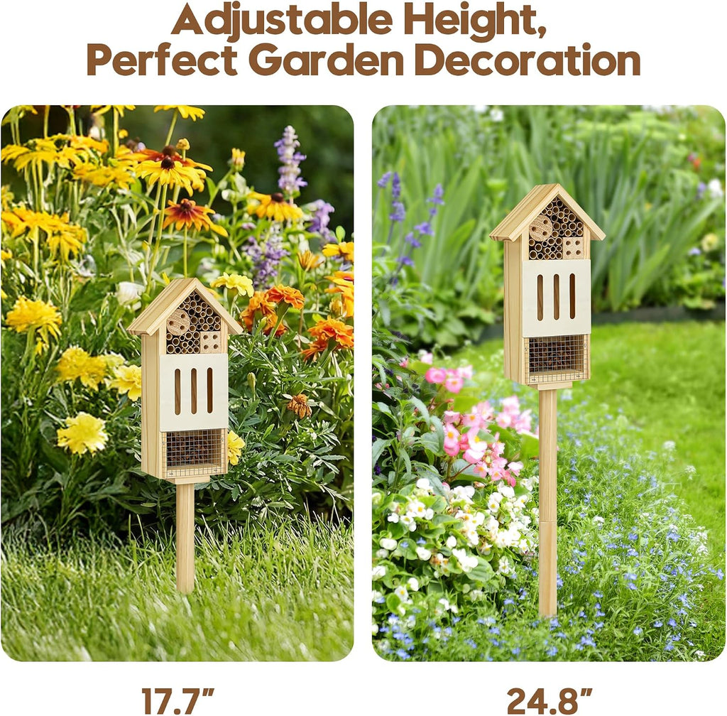 Bee House Bug Hotel & Butterfly House with Stake,Ladybug Hotel