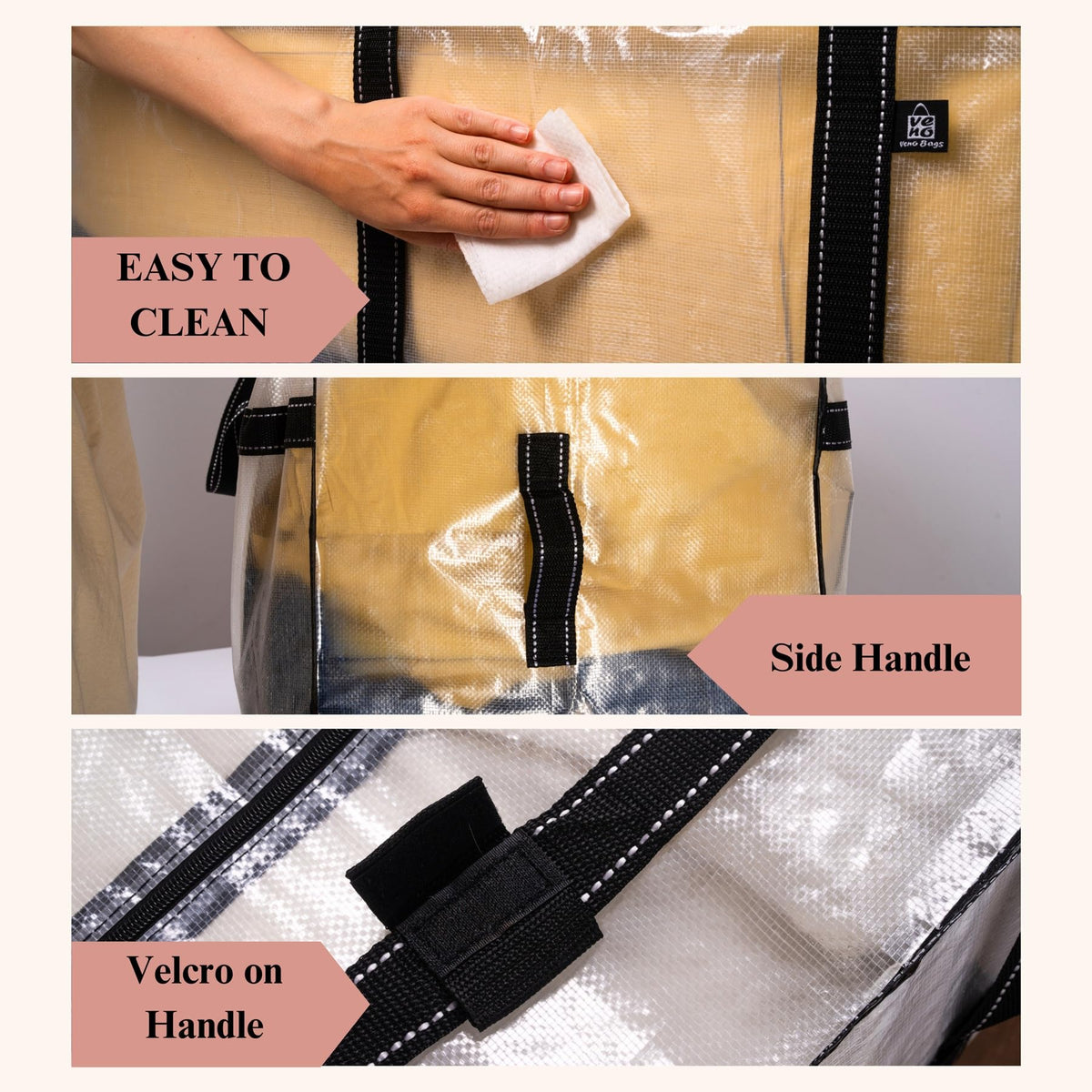Extra Large Moving Bags, Christmas Tree Storage, Clear, 2 Pack