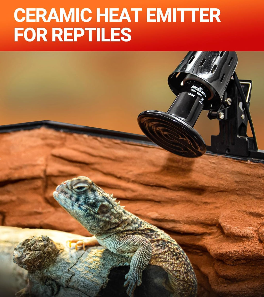 100W Reptile Heat Lamp 2Pack Ceramic Heat Emitter Night Heat Lamp Bulbs Reptile Terrarium Heat lamp Tank Heat Bulb