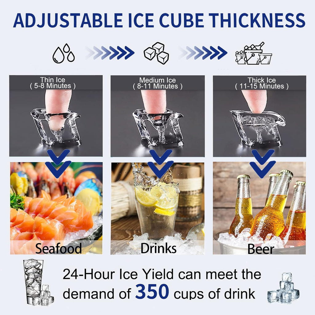 Commercial Ice Maker Machine 120Lbs/24H with 35Lbs Capacity