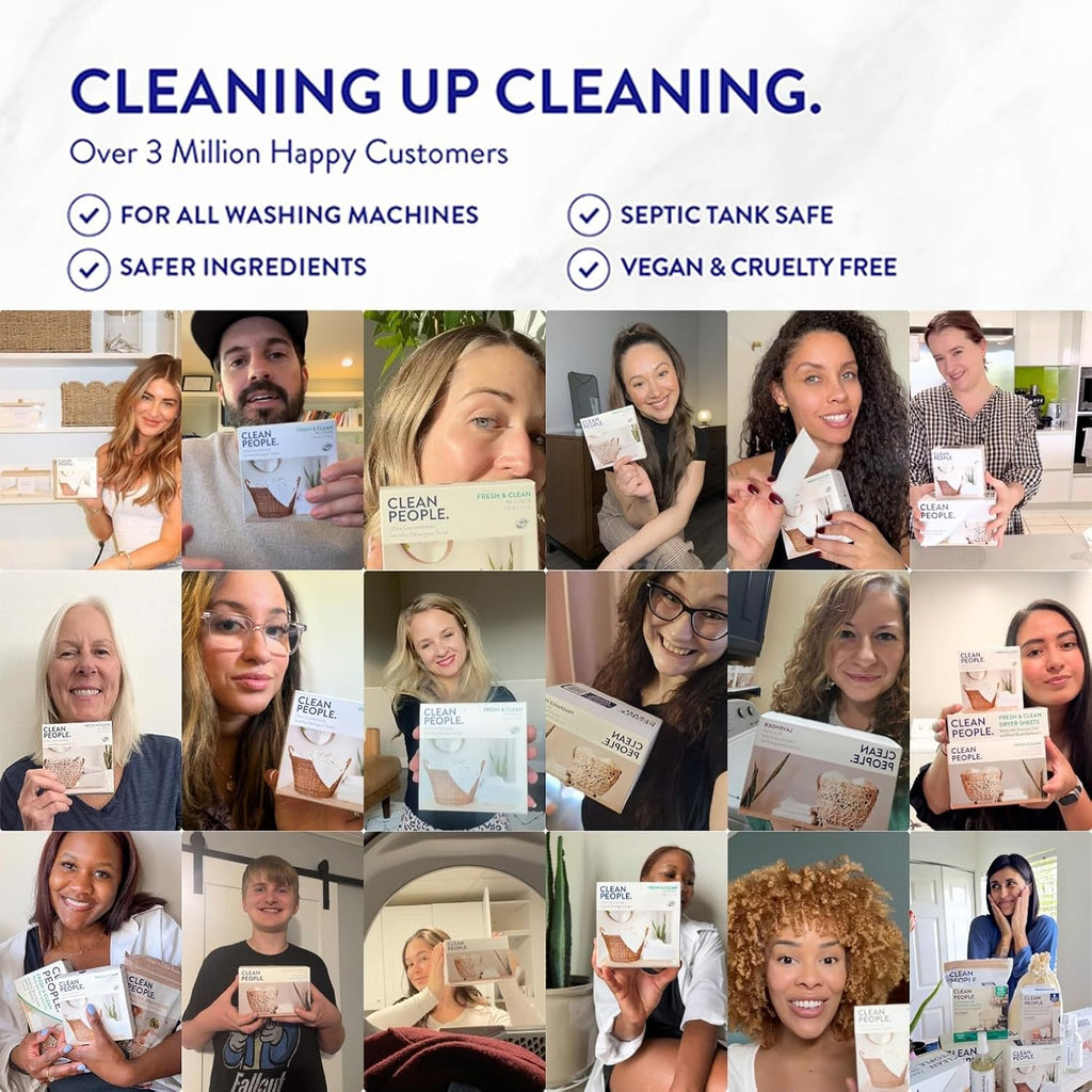 Clean People 100% Plastic-Free Dishwasher Detergent Tablets, 60ct, Lemon Verbena