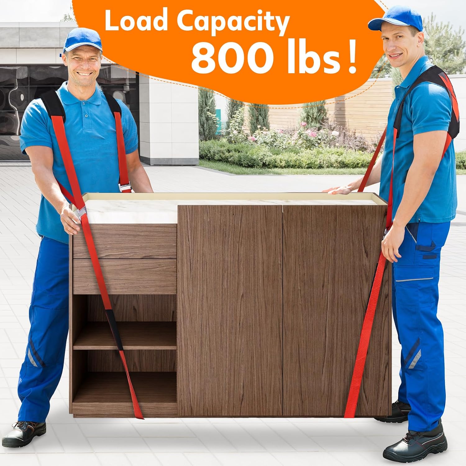 Moving Straps for Lifting Heavy Furniture: 2-Person Lifting & Moving System | High-density nylon, padded shoulders