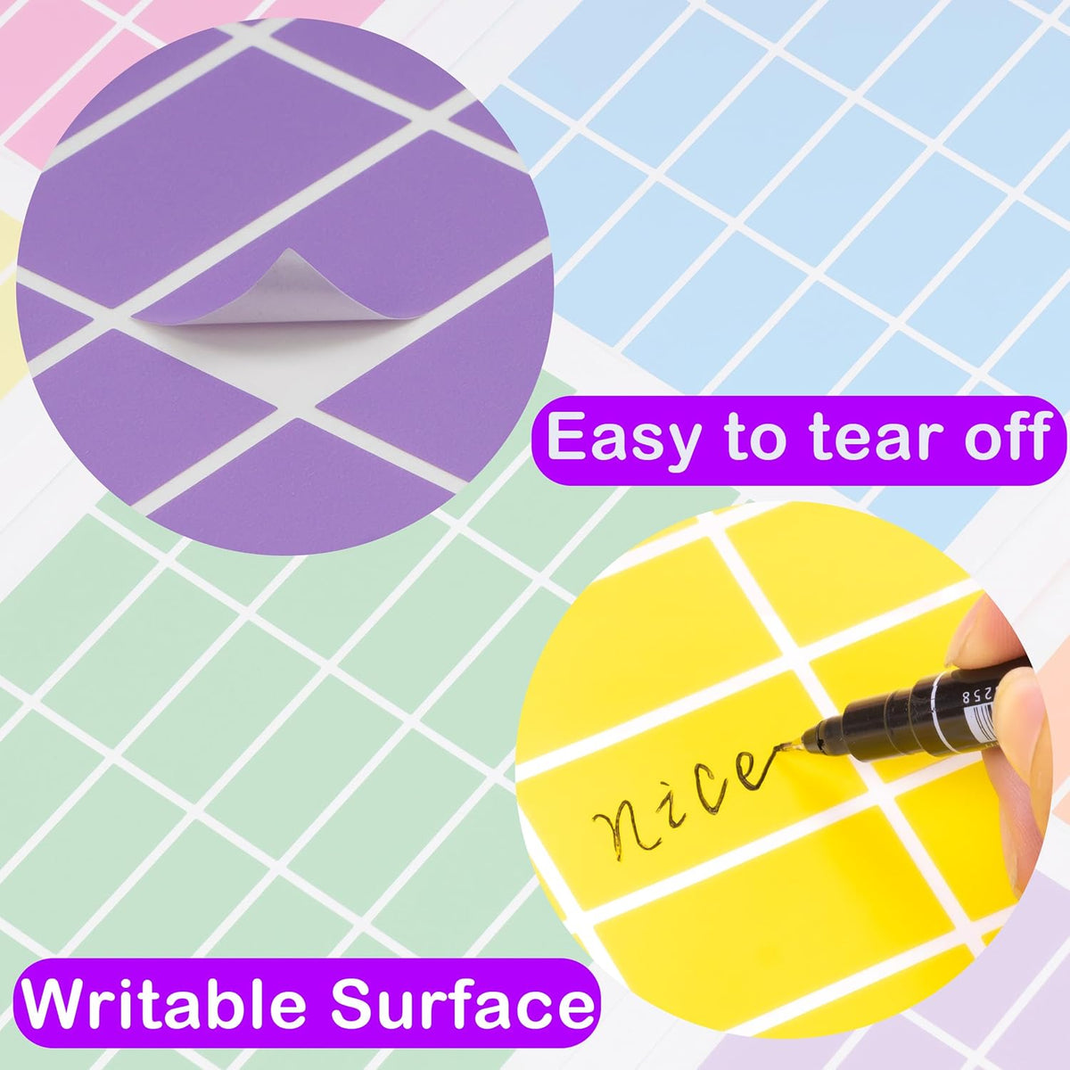 Colored Label Stickers,1.57" x 0.75" Color Coding Sticker 1176 PCS