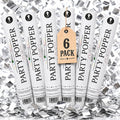 Clover Products Confetti Poppers Confetti Cannon 6 Pack Siver Mylar