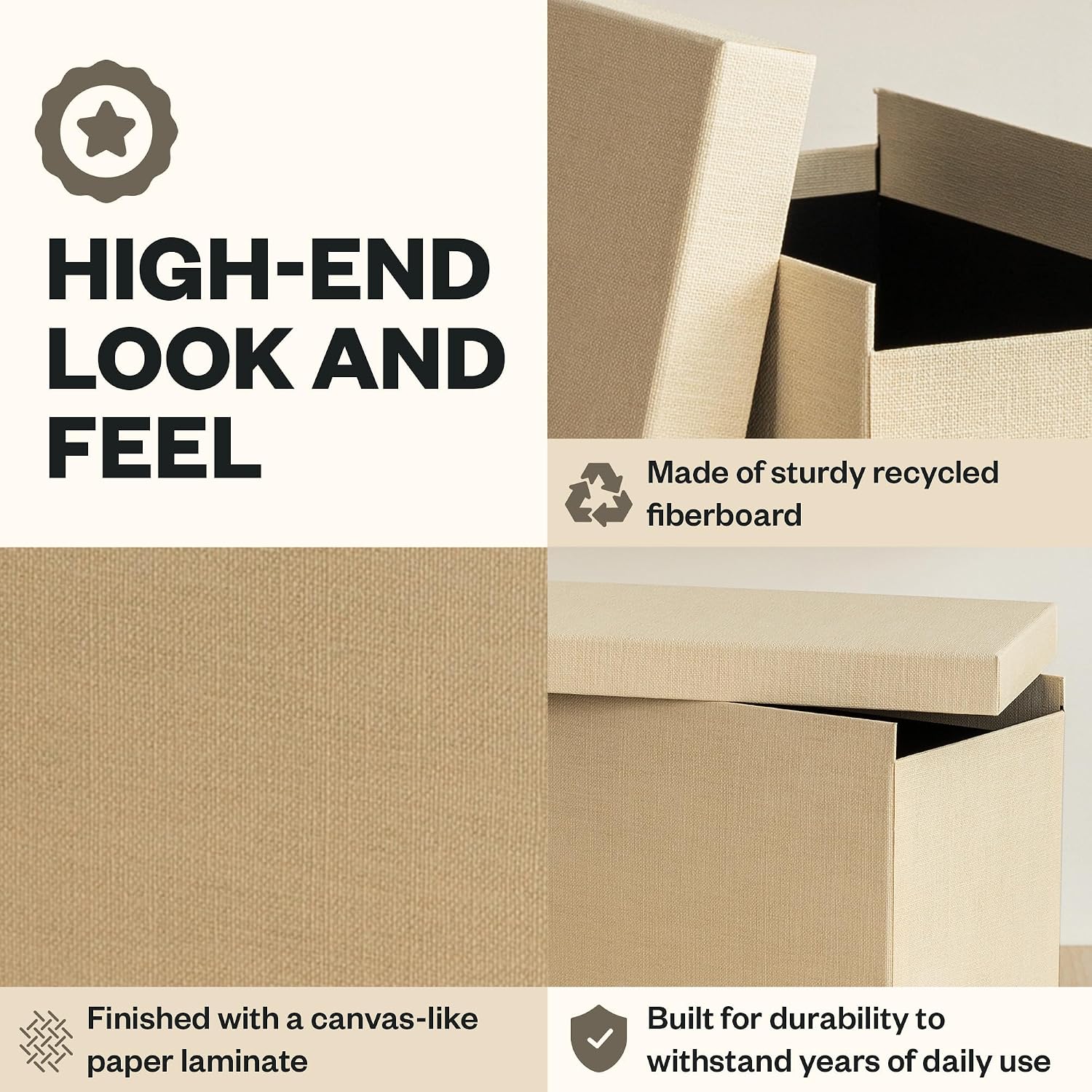 Bigso John File Box - File Storage Box and File Organizer for Important Paperwork - Durable Hanging File Box with Lid