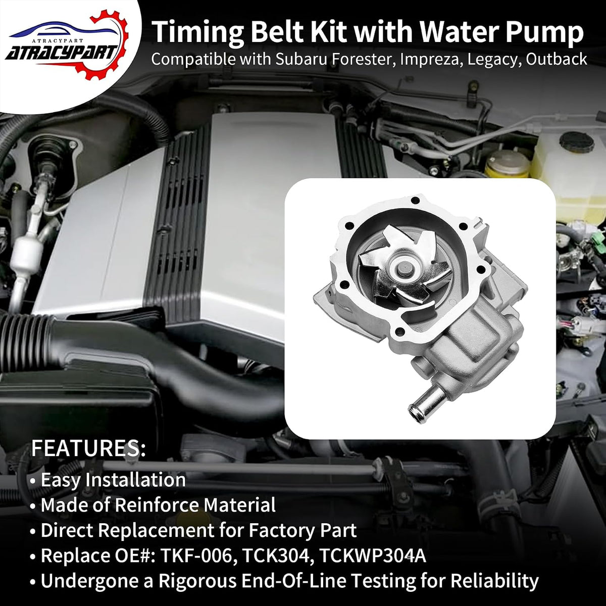 Timing Belt Kit Water Pump Fit For 06-12 Subaru Forester Outback 2.5L